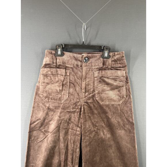 New Anthropologie Maeve Size 28 Petite Colette Cropped Corduroy Wide Leg Pants - Picture 3 of 10